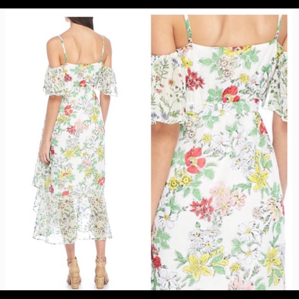 NANETTE LEPORE✨ flowery faux wrap dress